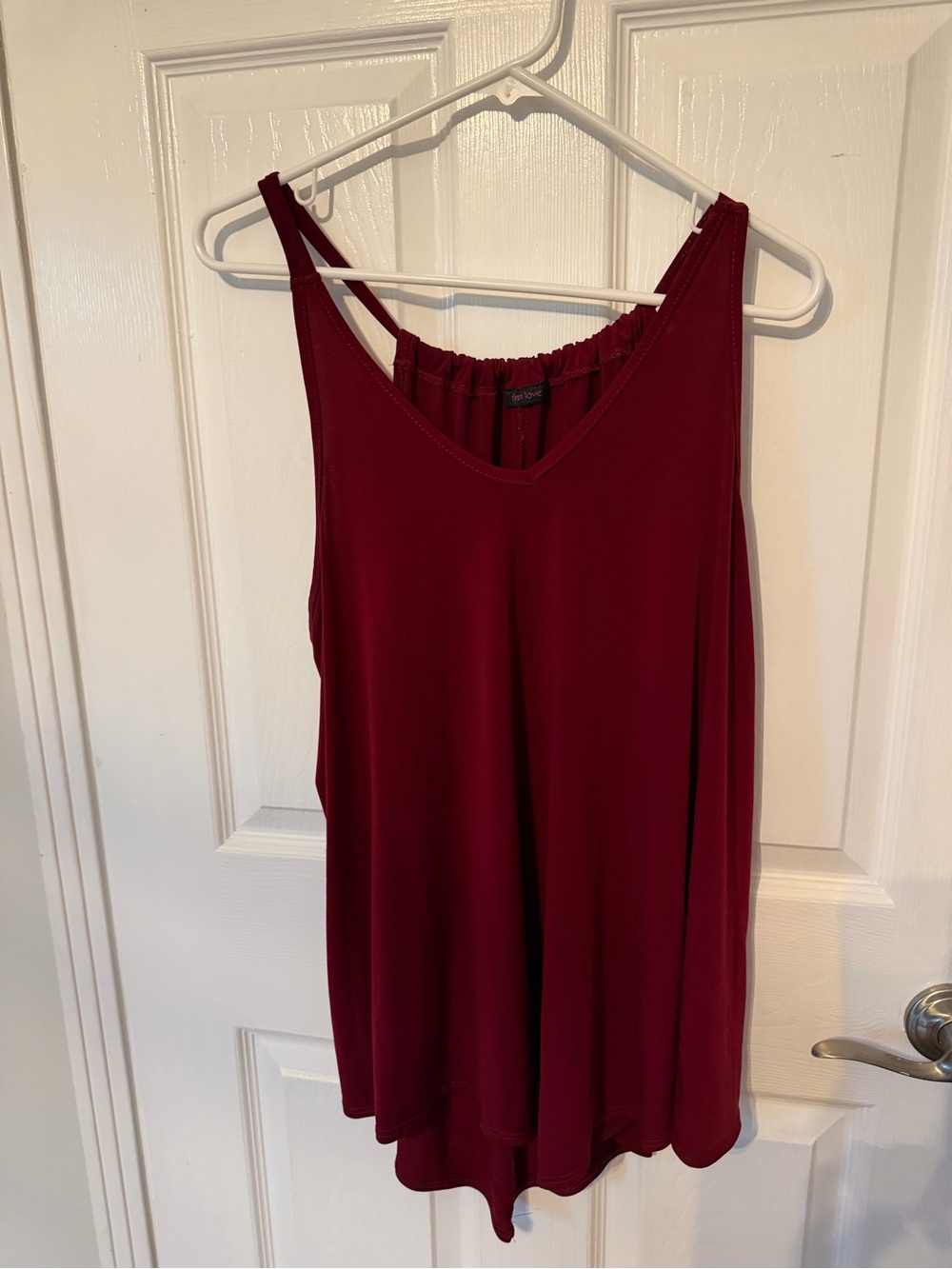 First Love Sleeveless V-Neck Tank Top - Burgundy